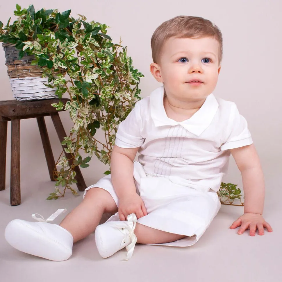 White Silk Pre-Walker Shoes