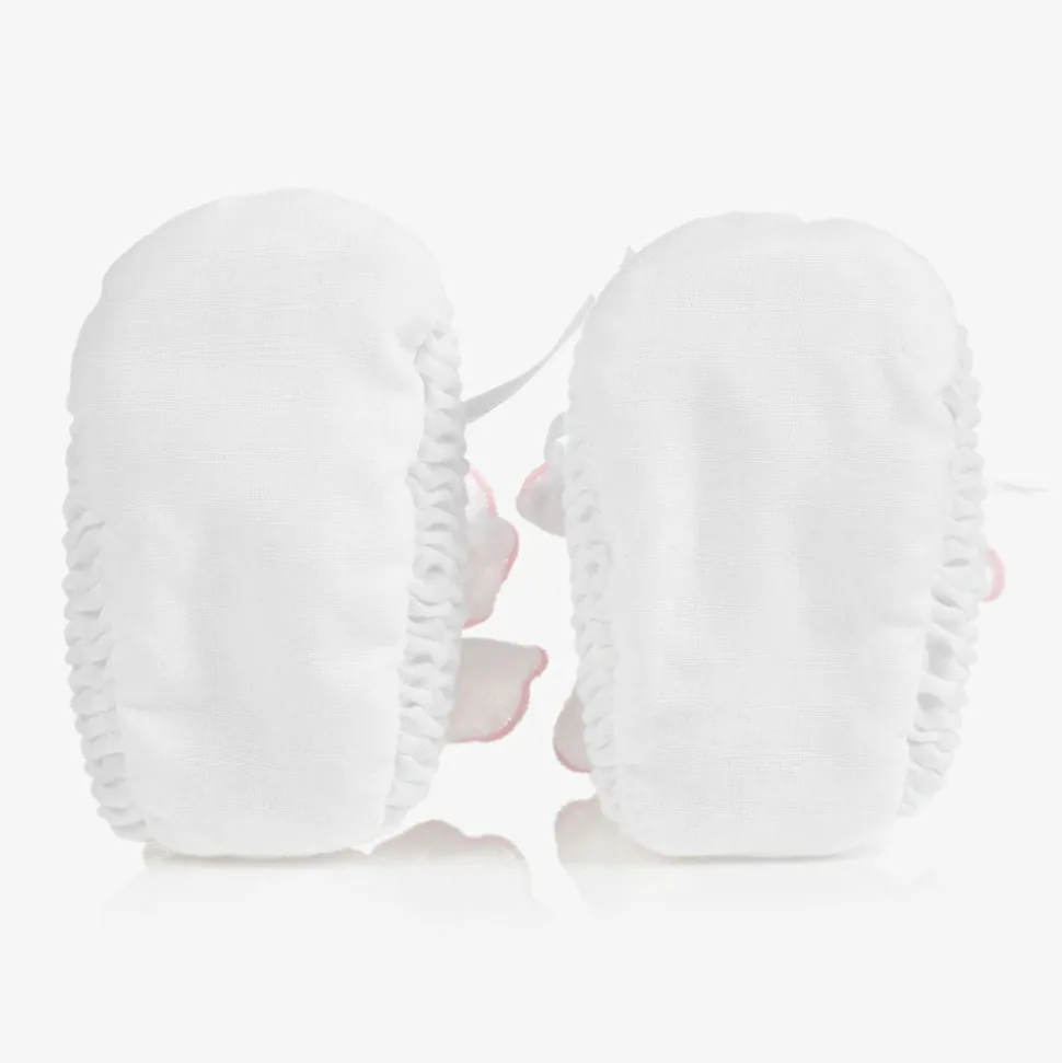 White Smocked Baby Booties