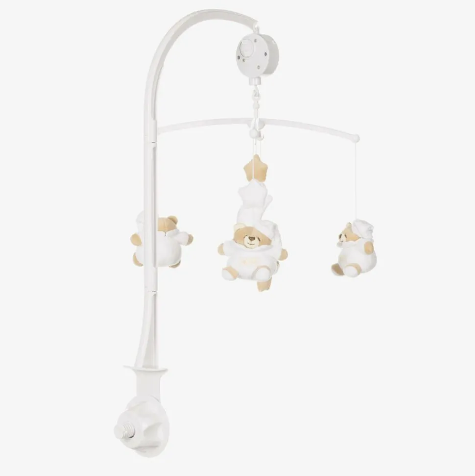 White Teddy Bear Musical Cot Mobile (40cm)
