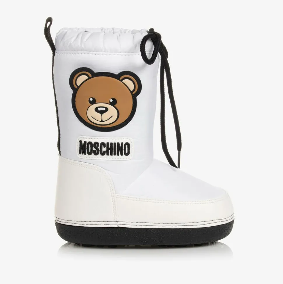 White Teddy Bear Snow Boots