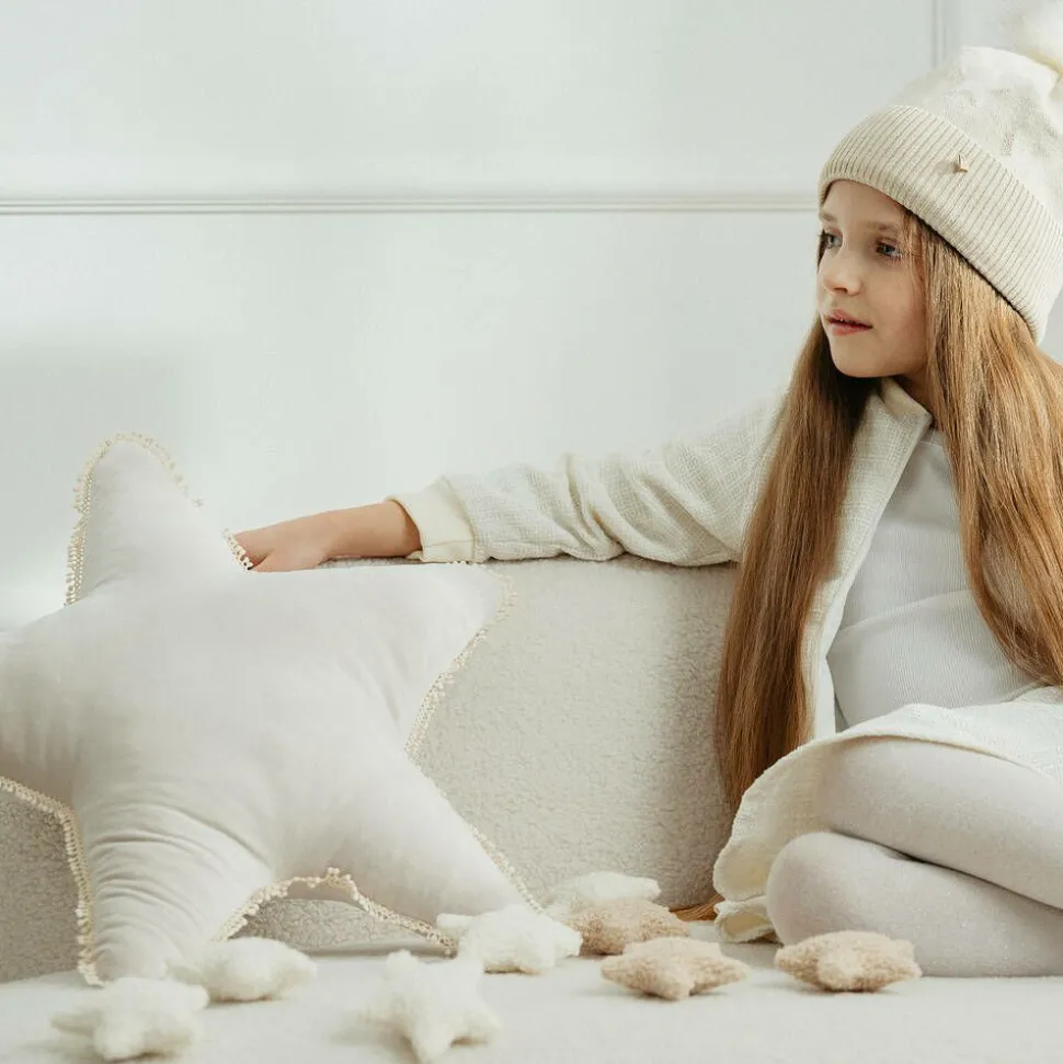 White Velvet Star Decorative Pillow (57cm)