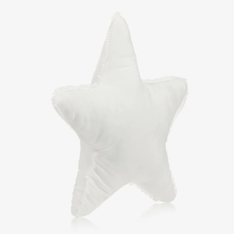 White Velvet Star Decorative Pillow (57cm)