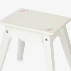 White Wooden Dressing Table & Stool Set (95cm)