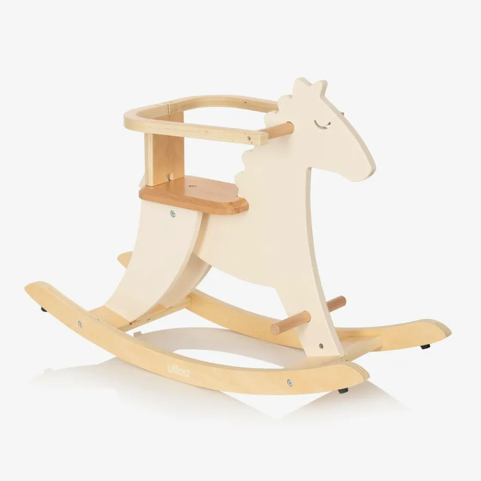 White Wooden Rocking Horse (77cm)
