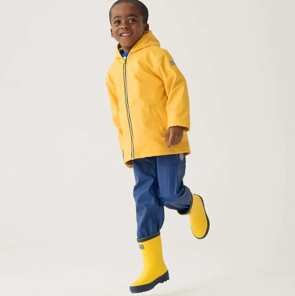 Yellow & Navy Blue Rain Boots