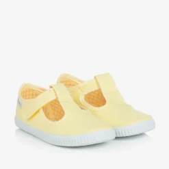 Yellow Canvas T-Bar Shoes
