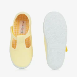 Yellow Canvas T-Bar Shoes