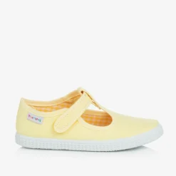 Yellow Canvas T-Bar Shoes