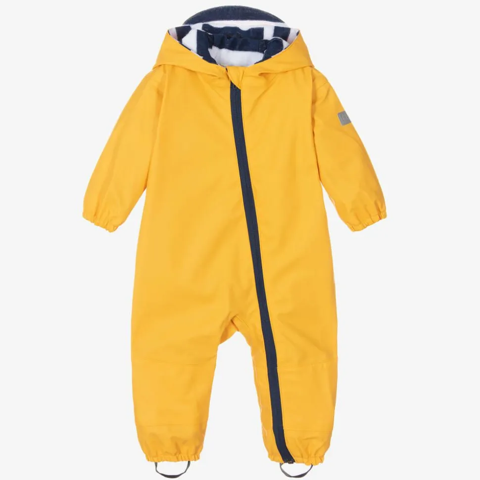 Yellow Hooded Baby Rainsuit