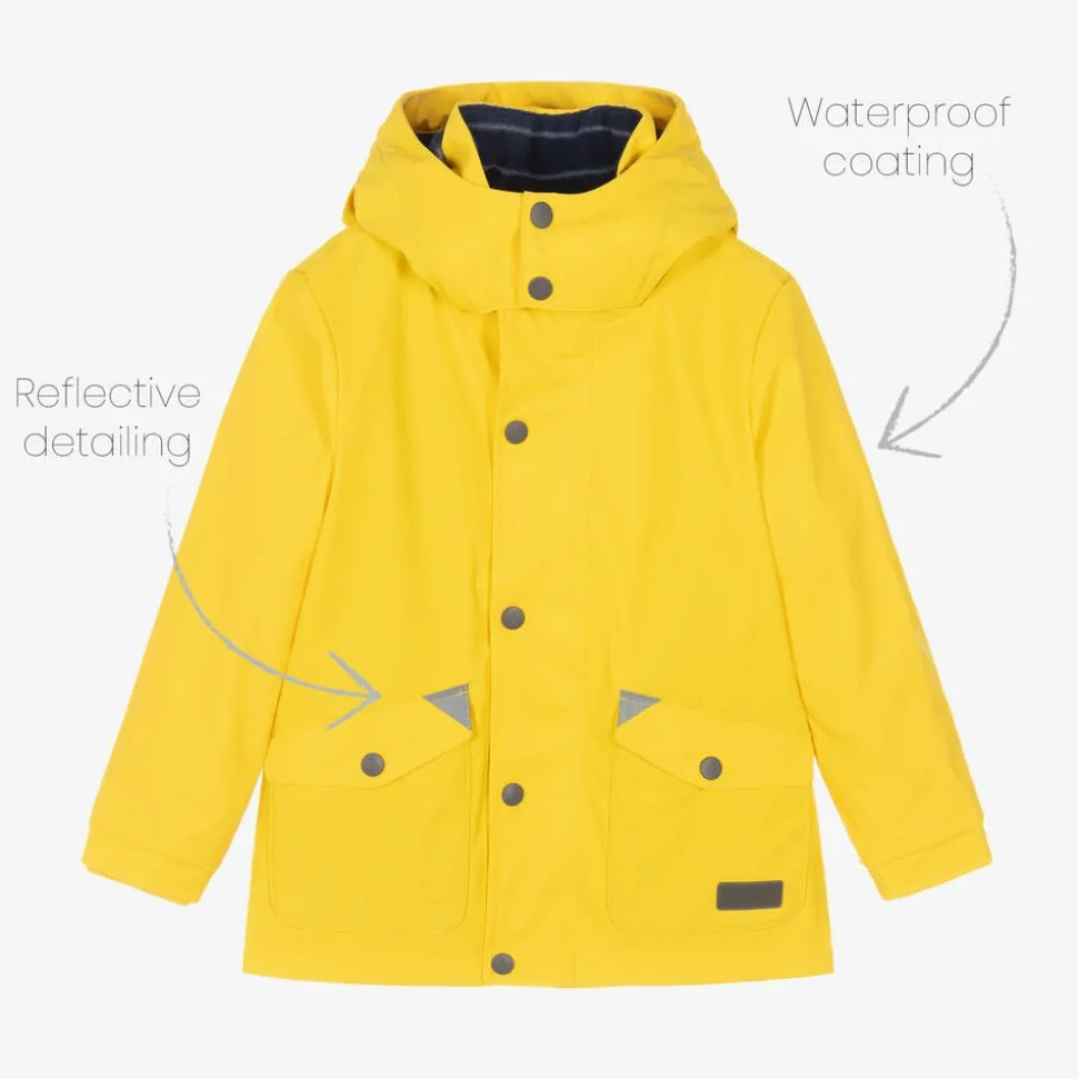 Yellow Hooded Waterproof Raincoat