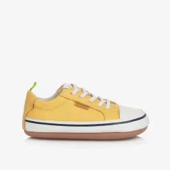 Yellow Leather First Walker Trainers